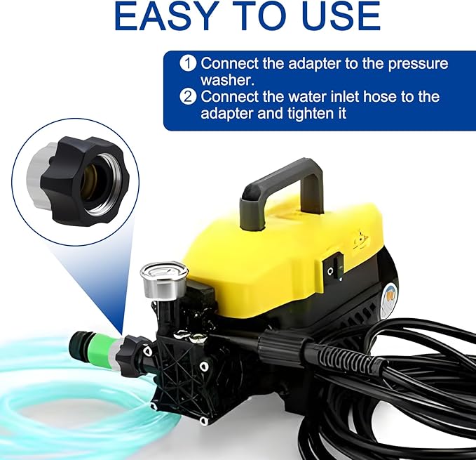 1PCS Electric Pressure Washer Coupler,Garden Hose Adapter,Pressure Washer Adapter Set for Yard,Car & Patio Cleaning,Ideal for Homeowners,Gardeners and DIY Cleaners