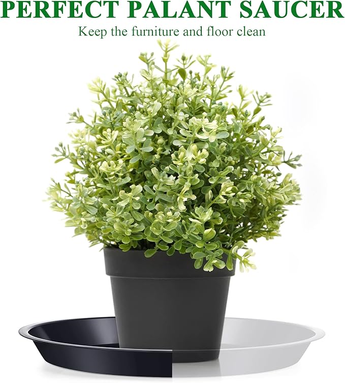 Sawysine 30 Pack Plastic Plant Saucer Round Drip Trays Black Flower Pot Saucers Thick Plant Dish Sturdy Water Tray Heavy Drainage Potted Container for Indoor Outdoor Garden (12 Inches)