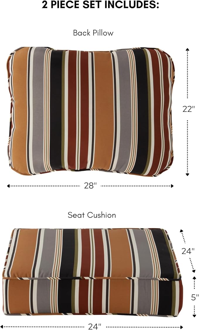 Greendale Home Fashions 2-Piece Outdoor Deep Seat Cushion Set, Espresso