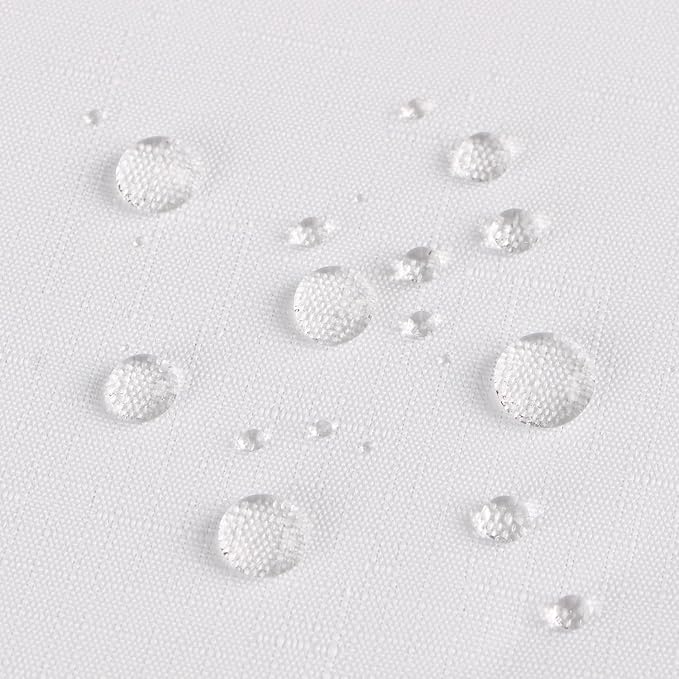 Outdoor Tablecloth Wrinkle-Free Stain Resistant Waterproof Polyester Fabric Table Cover with Zipper Umbrella Hole for Picnic/Party/Dinner/Patio Garden(60×84inch,Zippered,White)