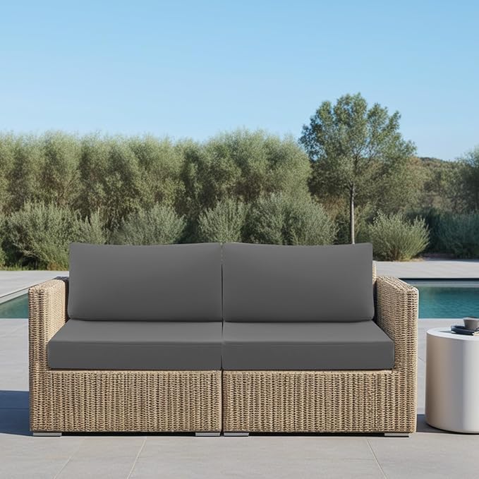 idee-home Outdoor Cushions for Patio Furniture, Outdoor Seat Cushion, Waterproof Hampton Bay Deep Seat Replacement Couch Chair Cushions for Garden Lawn Backyard Deck, 30 x 30