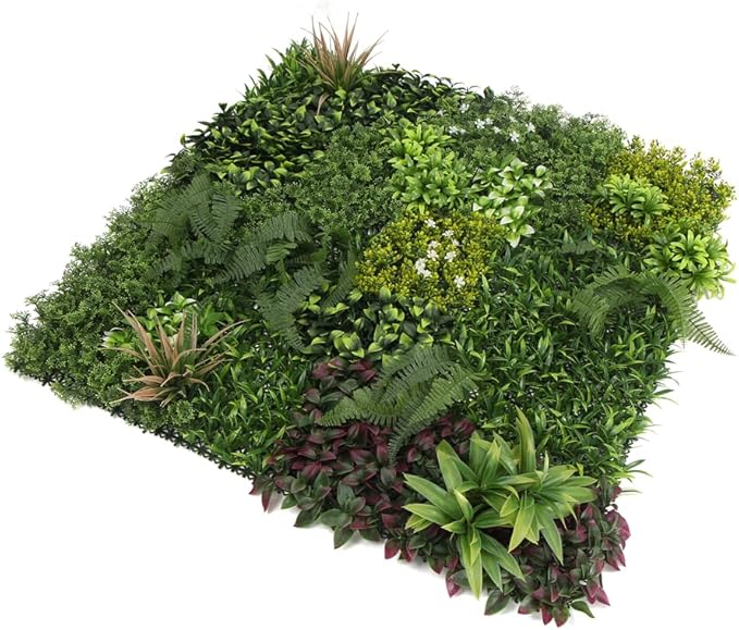 ULAND Artificial Topiary Hedges Panels, Ivy Fence Mat,Verticial Garden Privacy Fence Screen Greenery Wall Backdrop Decor, Garden Privacy Screen Fence（L07801H） 40x40‘’