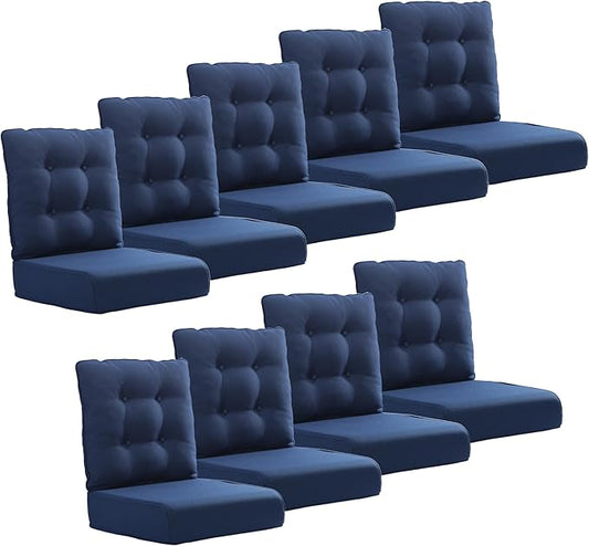 Joyside Outdoor Chair Cushions Set, 22x25/22x24 Inch Patio Furniture Cushions, 6’’ Thick, Water Resistant & Fade Resistant, Outdoor Replacement Cushions for Seat and Sofa