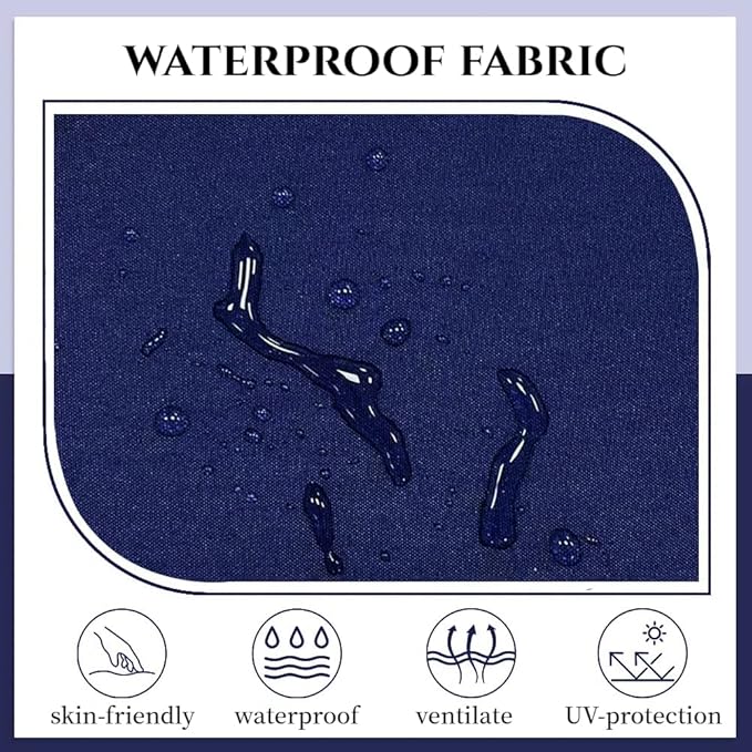 Waterproof Chair Cushions Set of 2 Outdoor,Tufted Thicken Weather and Fade Resistant Kitchen Seat Cushions,Patio Chair Pads for Garden Furniture Sofa Couch (Navy)