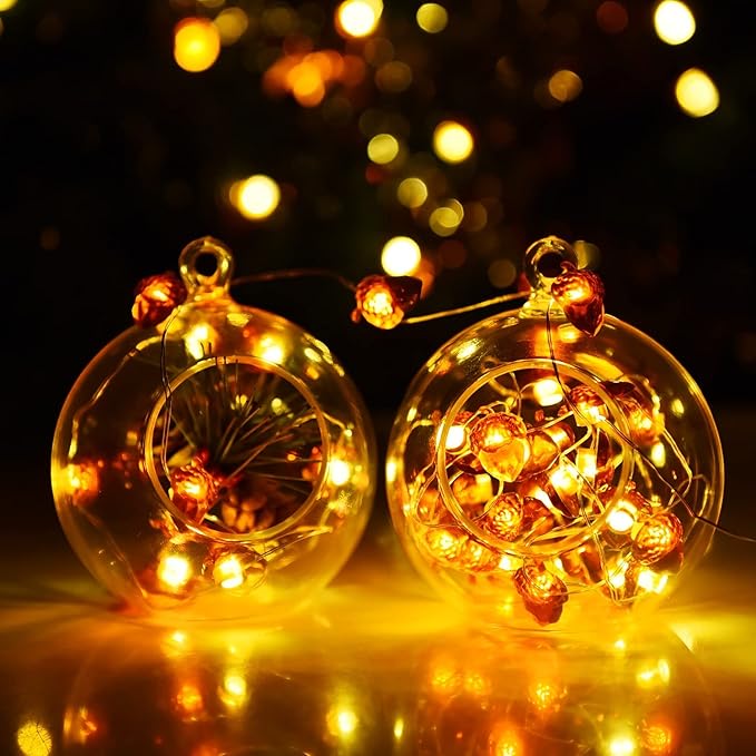 30 Pcs Hanging Candle Holder Clear Plastic Terrarium Globe Hanging Tea Lights Candle Holder for Plants Wedding Christmas Party Centerpiece Decor, 260 Ft Fishing Line, 3.54 inch