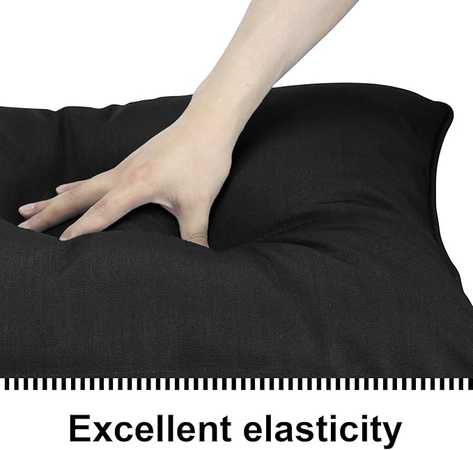 Outdoor Loveseat Cushion Set 44'' x 24'', Outdoor Cushions for Patio Furniture with Fastness Cover, Water Repellent Outdoor Seat Cushion and Couch Back Cushions for Bench, and Swing (Solid Black)