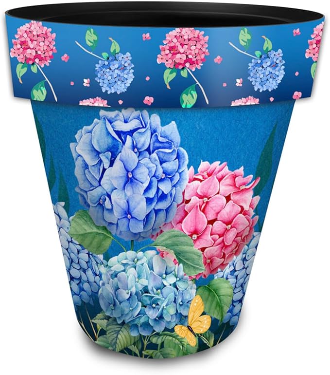 Briarwood Lane Spring Planter 14" x 15" x 15" Colorful Hydrangeas Large for Spring Planter