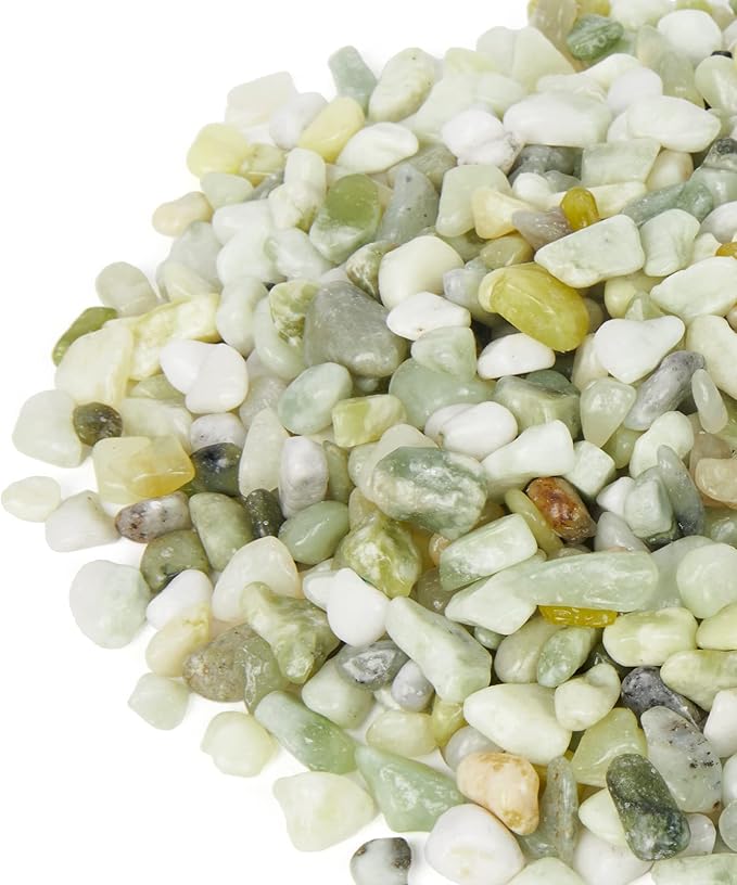 GASPRO 2.5 Pound Pebbles for Indoor Plants, 3/8 Inch Decorative Pebbles for Bamboo, Vase, Succulents, Highly Polished and Smooth Surface, Jade