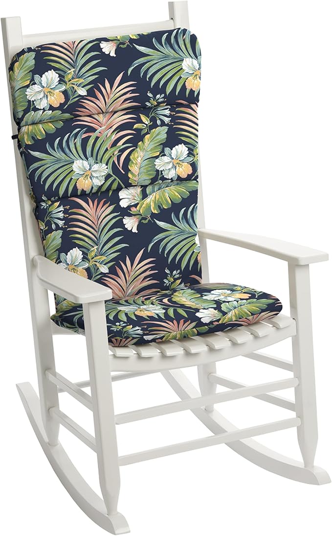 Arden Outdoor Adirondack or Rocking Chair Cushion, 20 x 17, Rain-Proof, Fade Resistant 17 x 20, Simone Blue Tropical