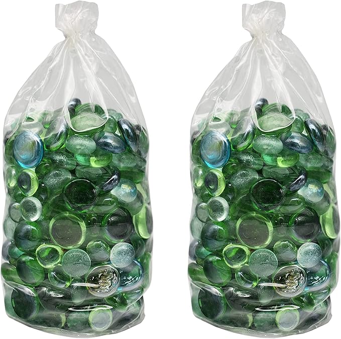 Set of Sea Green Aquarium and Vase Gems - 84 oz - Around 5 Pounds of Gems Perfect for Aquariums, Vase Fillers, Table Scatter, Scrapbooking and Much More! Turtle Green Aqua Gems!