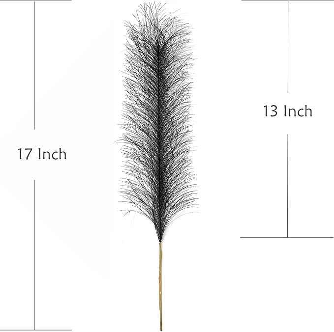 CATTREE Faux Pampas Grass Stems - Black 30 Pcs, Artificial Small Pampas Grass Stems 17 Inch Reeds for Home Decor Vase, Dried Flowers, Fake Fluffy Floral Plants Wedding Party Christmas Boho Decorations