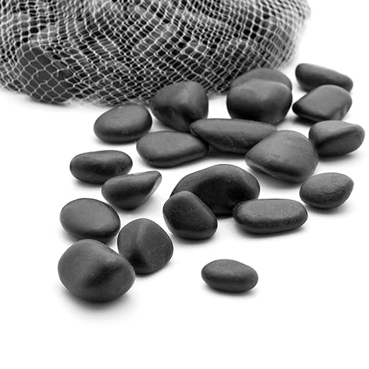 River Rocks Decorative Ornamental Vase Filler Aquarium Gravel Black, Large 30 lbs - Landscaping Pebbles for Indoor Plants, Fish Tank Gravel, Terrarium & Home Decor, DIY & Crafting – Royal Imports