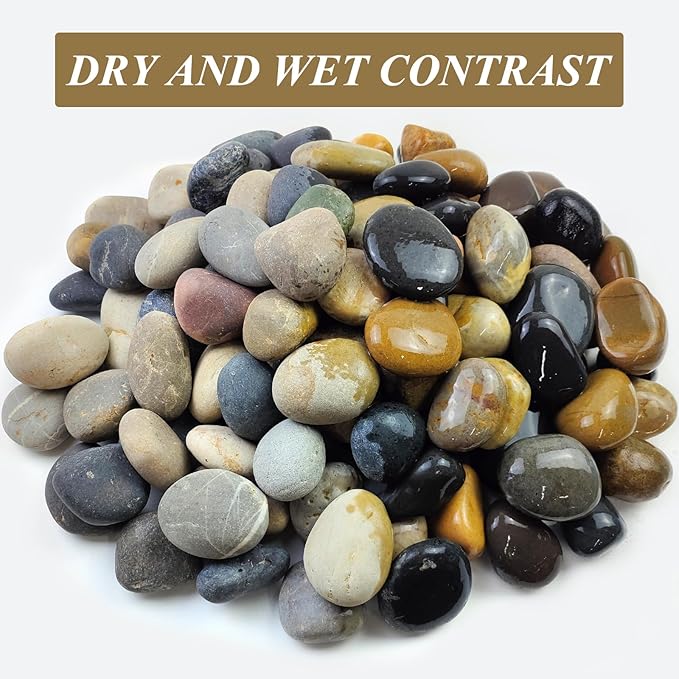 40 lbs Garden Rocks Pebbles, 2-3 Inch Decorative Large River Rocks for Landscaping, Painting, Aquarium, Plants, Crafting, Walkways and Outdoor Decorative Stones