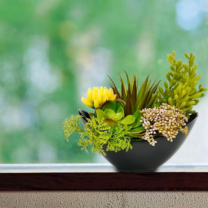 Luxsego Artificial Succulents Plants, Fake Potted Plants - 7.2 Inch Faux Succulents, Artificial Plants & Greenery for Hone Garden, Table Desk Shelves, Bathroom, Office Decorations(1 Pot)