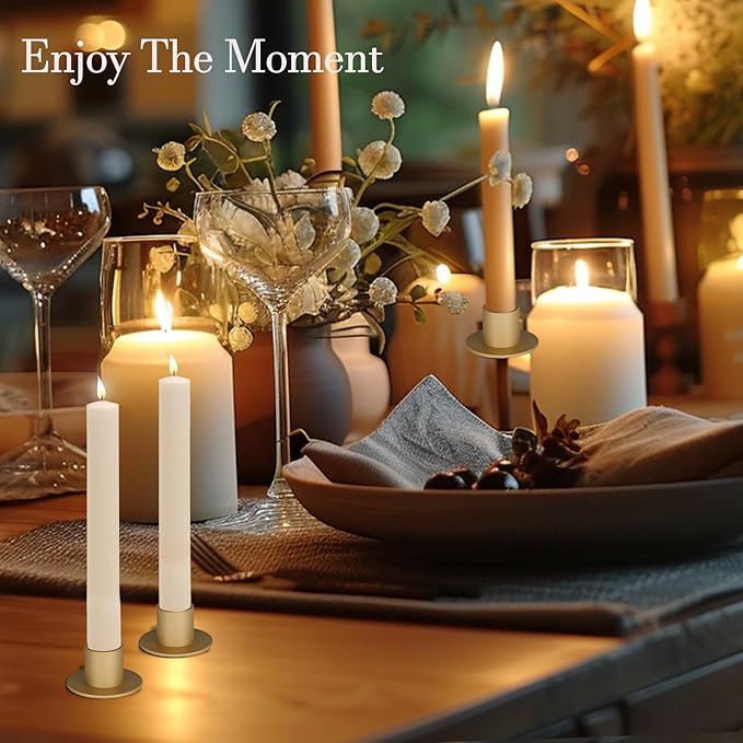Candle Holder 4 Psc, Taper Candle Holders, Candlestick Holders, Gold Metal Candle Holders