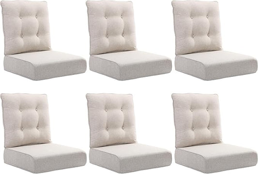 Joyside Outdoor Chair Cushions Set, 22x25/22x24 Inch Patio Furniture Cushions, 6’’ Thick, Water Resistant & Fade Resistant, Outdoor Replacement Cushions for Seat and Sofa
