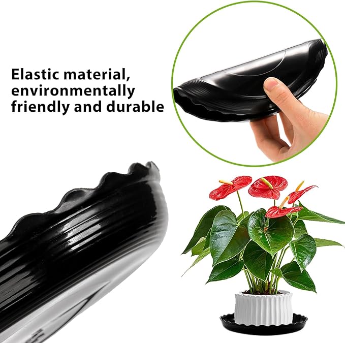 Plastic Plant Saucer Trays, 13 Pcs Plant Trays, 6/8/10 Inch Round, Gray, for Indoor/Outdoor Plants