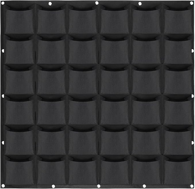 MANCHAP 36 Pockets Vertical Garden Wall Planter, Hanging Wall Planter Pockets, Vertical Hanging Wall Planter for Flower Vegetable Indoor and Outdoor, Black