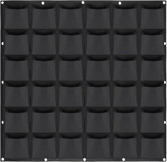 MANCHAP 36 Pockets Vertical Garden Wall Planter, Hanging Wall Planter Pockets, Vertical Hanging Wall Planter for Flower Vegetable Indoor and Outdoor, Black