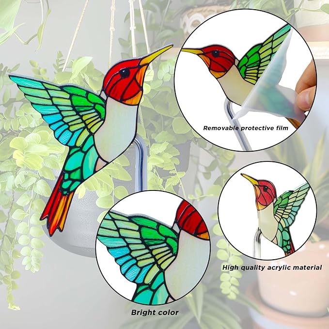 Bird Acrylic Stakes 4.5 Inch Colorful Bird Garden Decoration Acrylic Plant Label Signs for Flower Pot Planter House Decors Indoor Outdoor Plant Pot Decoration (Bird2)