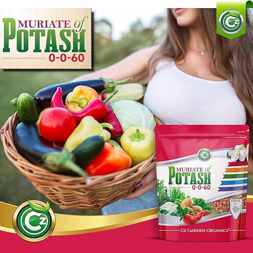 Muriate of Potash 0-0-60 Fertilizer Made in USA - MOP Potassium Plant Food for Indoor/Outdoor Plants, Flower Gardens, Fruit and Vegetable Gardens, Holistic Herbs, Trees and Green Lawns!