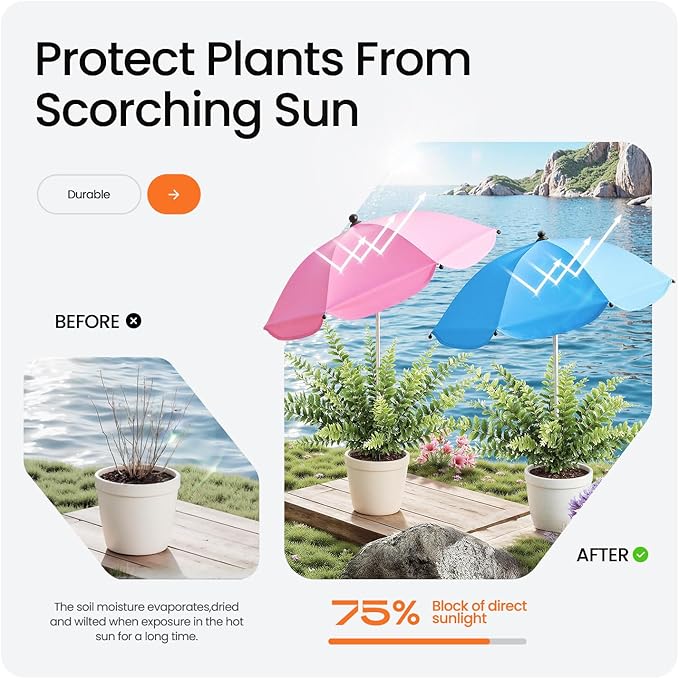 Plant Umbrellas for Outdoor Plants,Upgraded Garden Plant Umbrella for Plants, Potted Plant, Garden Beds
