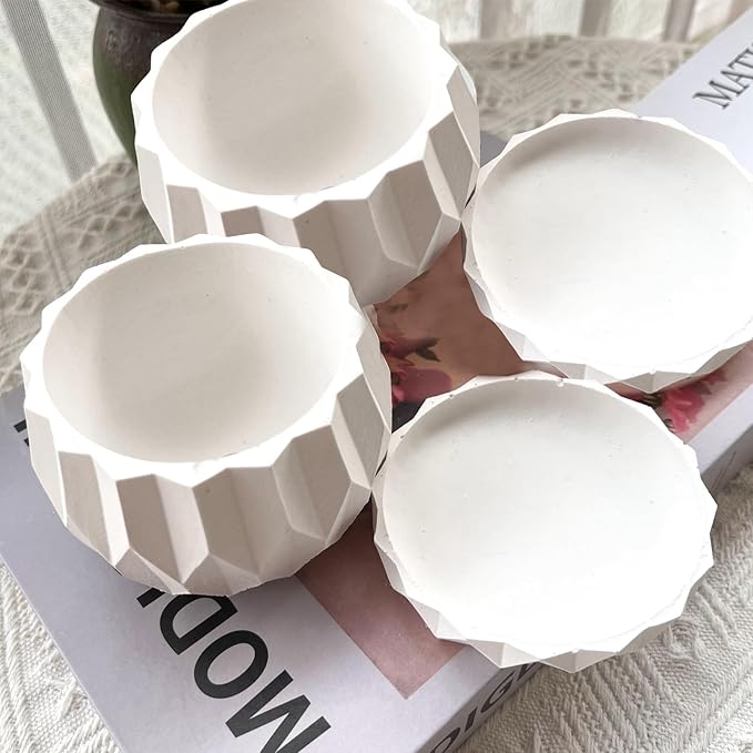 Wehous Silicone Planter Mold Set Diamond Shape Bowl Container Silicone Molds for Concrete Resin Casting Candle Holder Storage Box Jar Resin Cement Mold DIY Flower Pot Vase Art Craft Home Garden Decor