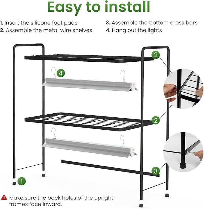 SOLIGT Tabletop 2-Tier Plant Stand Shelf with Grow Lights, 36W Full Spectrum 5000K, Timer & Dimmable Lights, Indoor Herb Garden Seed Starting Plant Rack Organizer for Desk & Kitchen Counter