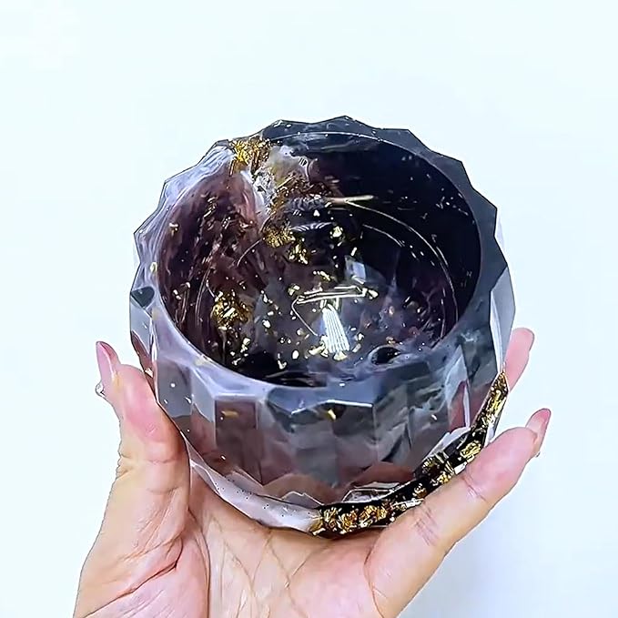 Wehous Silicone Planter Mold Set Diamond Shape Bowl Container Silicone Molds for Concrete Resin Casting Candle Holder Storage Box Jar Resin Cement Mold DIY Flower Pot Vase Art Craft Home Garden Decor