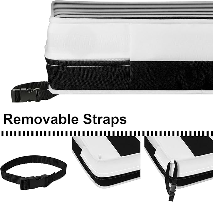 Deep Seat Cushions, Outdoor Cushions, Patio Furniture Cushions, Deep Seat & Back Cushion Patio Cushions for Backyard Couch Sofa Fade Resistant (24x24x4 inches 3 Sets, Black Stripes)