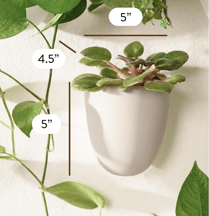 Make Good PlantPod Luxe - Self-Watering Wall Planters (Set of 6, Stone) - Easy to Water and Install - Lightweight - Design Your Own Vertical Garden - Wall Planters for Indoor Plants