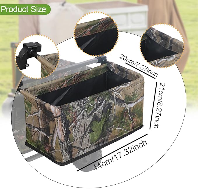 Wagon Cart Tail Bag Utility Oxford Cloth Portable Storage Bag Wagon Cart Accessories for Shopping Picnic, Light Green