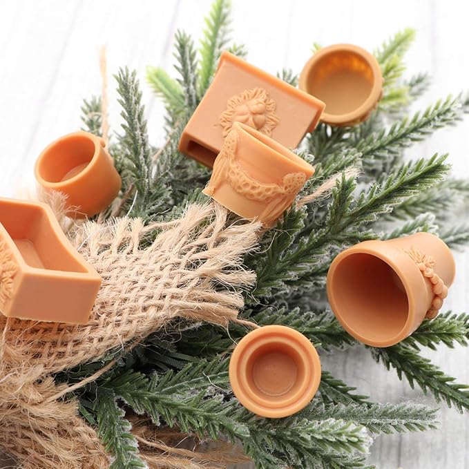 7 Pcs Miniature Flower Pots, Tiny Resin Terracotta-Style Pots for Dollhouse, Fairy Garden, Microlandscape Crafts, DIY Mini Garden & Model Displays