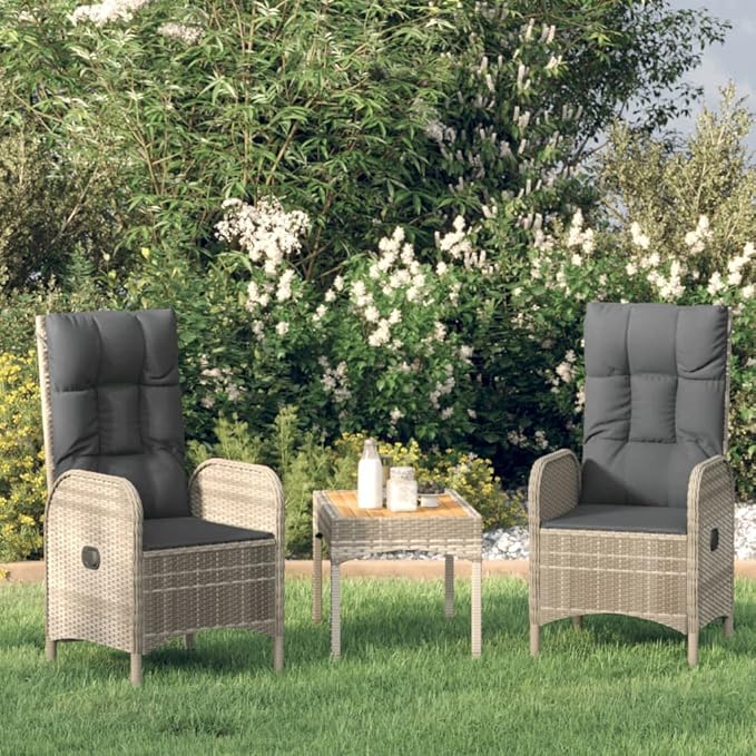 Garden Lounge Set Grey Garden Furniture Set for Pond Backyard
