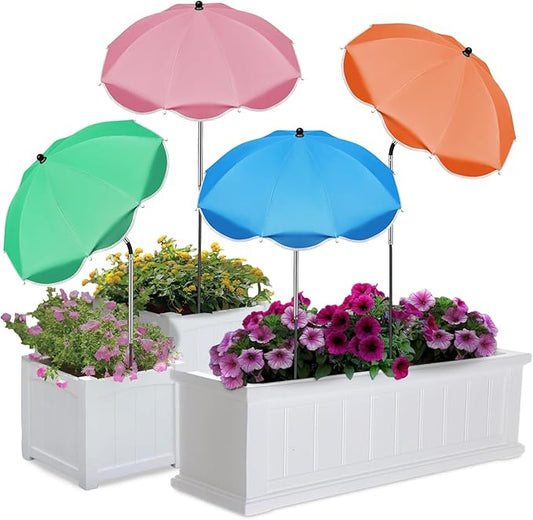 23.6" Adjustable Garden Umbrella Shade for Outdoor Use, Potted Greenery & Garden Beds – Angle-Adjustable Sun Protection