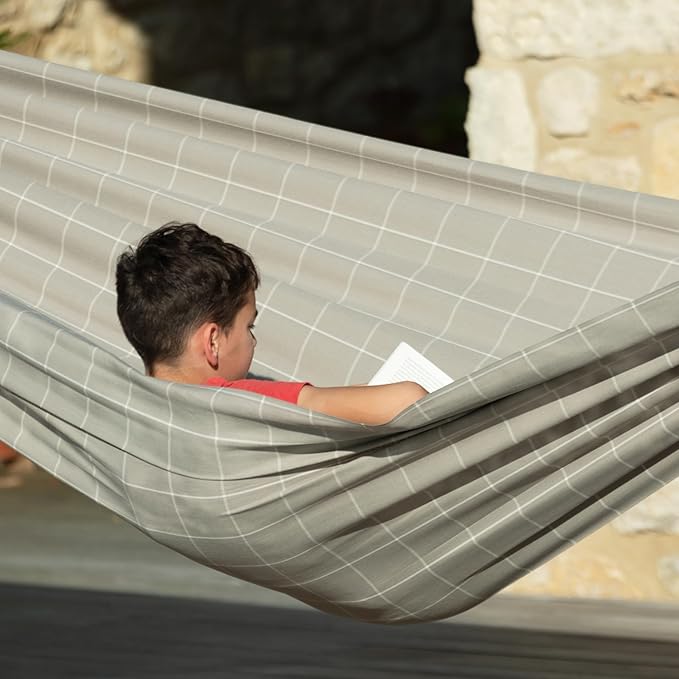 LA SIESTA® - XL King Brisa Classic Hammock & Nautico Steel Stand - Weather & Tear Resistant - Portable, Family Hammock w/Stand - Balcony Porch Garden Outdoor Indoor Hammock - Max 440 Lbs, Marine