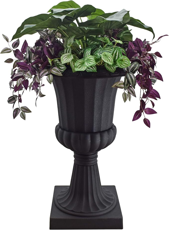 Arcadia Garden Products Black Deluxe Plastic Urn 22"x36" 2 Pack