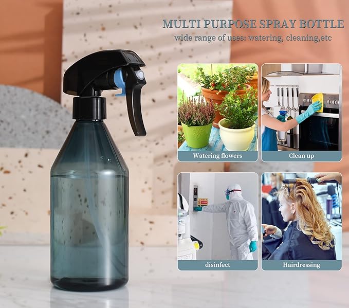 driew Plant Mister Spray Bottle, Plant Mister Water Spray Bottle for Plants Misting Bottle Water Fine Mist, Cleaning Solutions, Gardening, Indoor, Outdoor (Blue - 10oz)