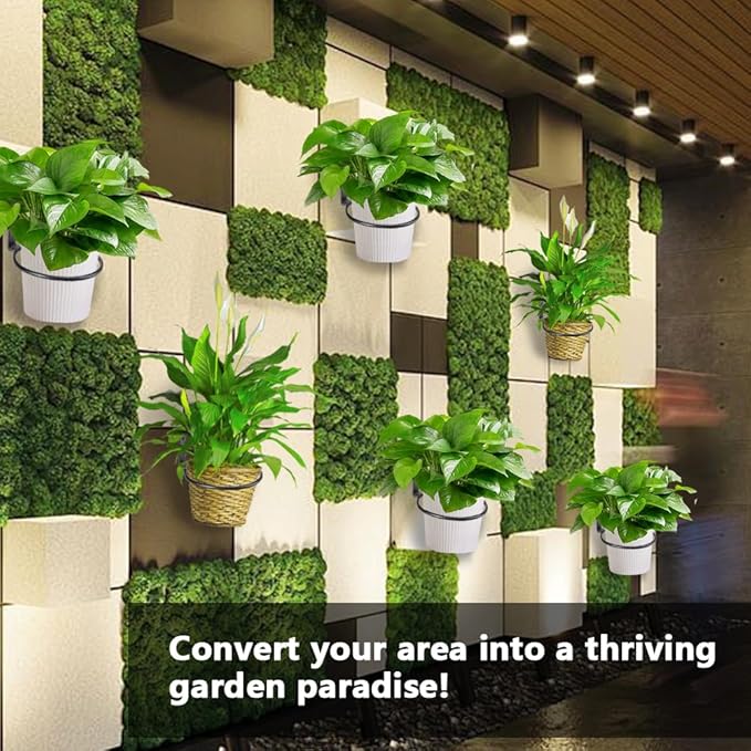 8 Pack 6 Inch Wall Mounted Plant Holder, Heavy Duty Flower Pot Holder Ring, Rust Resistant Wall Plant Holder for Indoor and Outdoor Flower Pots, Garden, Fence Balcony, Home (Black)