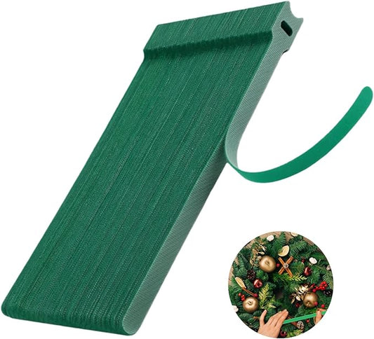 Green, Reusable, 100PCS, 8inch Adjustable Anti - Slip Nylon Plant Ties & Straps Featuring Hook and Loop Fasteners - Optimal for Climbing Plants Support Christmas Garland Ties (8 in x 0.5 in)