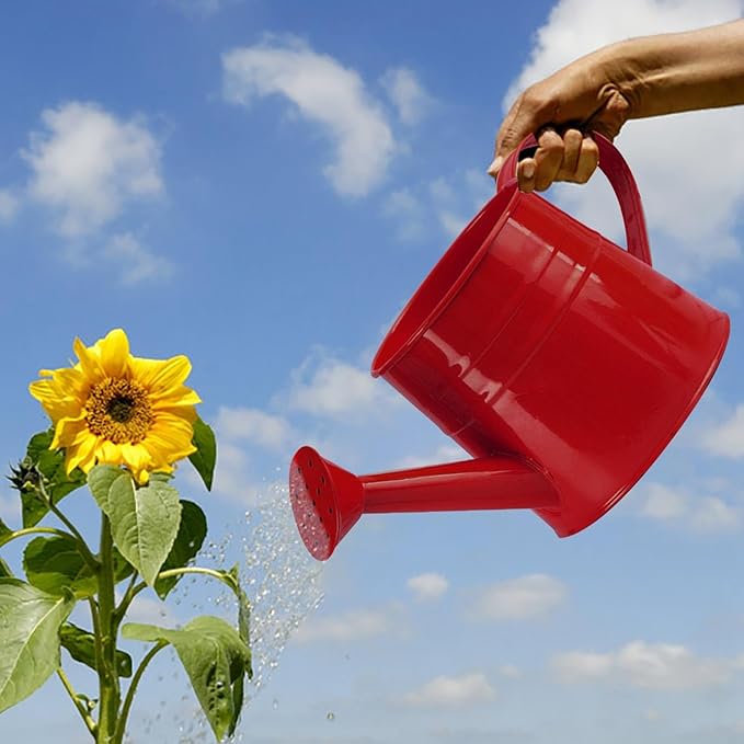 Watering Can Gardening Tool Accessories, Sprinkling Can 1L Metal Flower Garden Watering Can for Outdoor Indoor Plants Lawn Garden (red)