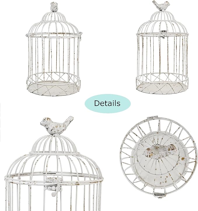 Rustic Metal Planter Holder Vintage Iron Birdcage Flower Planter Farmhouse Metal Climbing Vine Stand Antique Candle Holder Decoration for Garden Patio Balcony Outdoor Indoor Decor