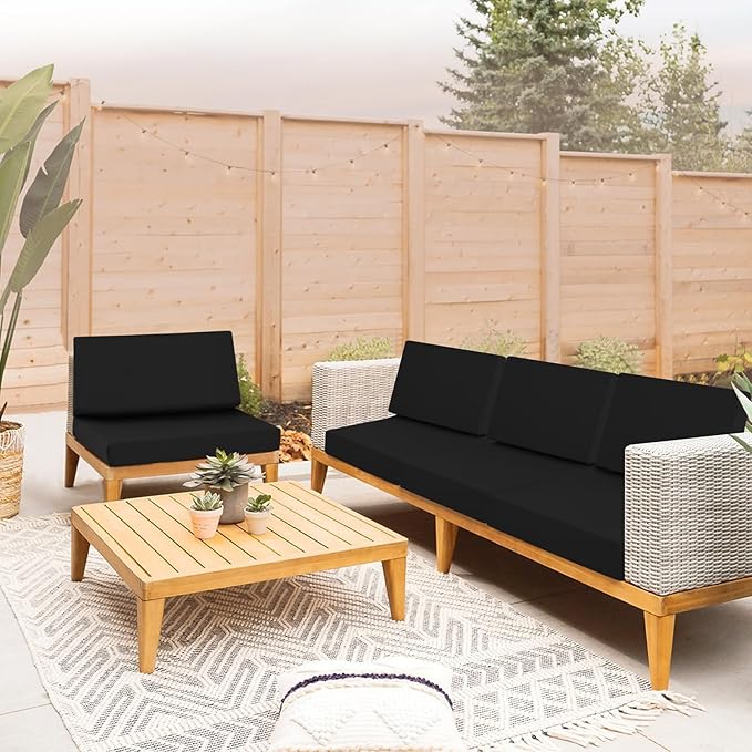 Outdoor Cushions for Patio Furniture, Outdoor Seat and Back Cushion, Waterproof Hampton Bay Deep Seat Replacement Couch Cushions for Garden Lawn