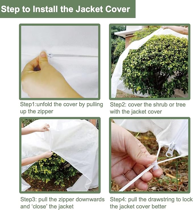 Plant Covers Freeze Protection Shrub Jacket 2.0oz/yd² Plant Covers for Trees 75"x83" Tree Plant Cover for Winter Frost Protection Pest Protection