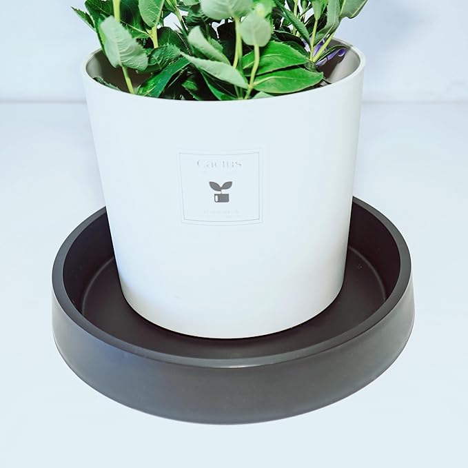 Plant Saucer Tray for Ceramic Plastic Pots, 20 inch Plant Saucers for Indoors, Pot Saucers Trays, Bird Bath Bowls, Flower Planter Water Drip Trays for Pots Base (20", Black)