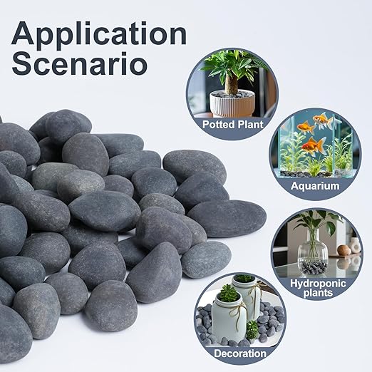 20 lbs River Rocks for Landscaping, 0.4-1 inch Natural Rocks for Aquarium, Fish Tank, Decorative Garden Stones for Plants, Flower Pots, Vase, Walkways