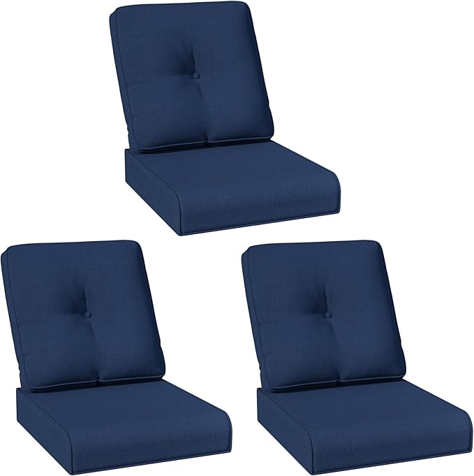 Joyside Outdoor Chair Cushions Set, 22x25/22x24 Inch Patio Furniture Deep Seat Cushions, Water Resistant & Thick Cushion, Outdoor Replacement Cushions for Seat and Sofa