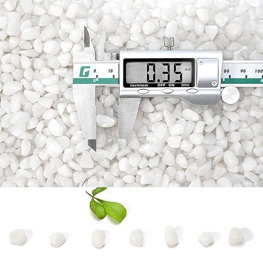 2.2 lb Natural Polished White Pebbles, 3/8 Inch Decorative White Rocks for Potted Plants Pot Filling Aquariums Outdoor Street Scape Decorative Rocks