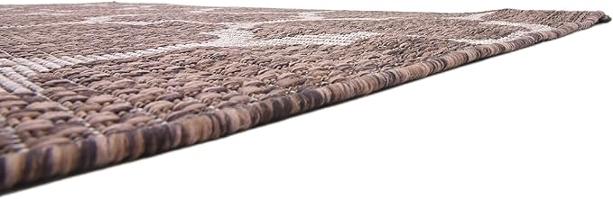 Unique Loom Outdoor Trellis Collection Area Rug (5' 3" x 8' Rectangle, Brown/ Ivory)