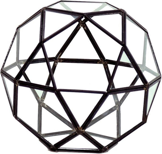 WGV Geometric Planter Terrarium, Width 7" Height 6.7" Clear Glass Black Frame DIY Succulent air Plant Miniature Fairy Garden Windowsill Tabletop Decor, Globe Ball 1 Piece